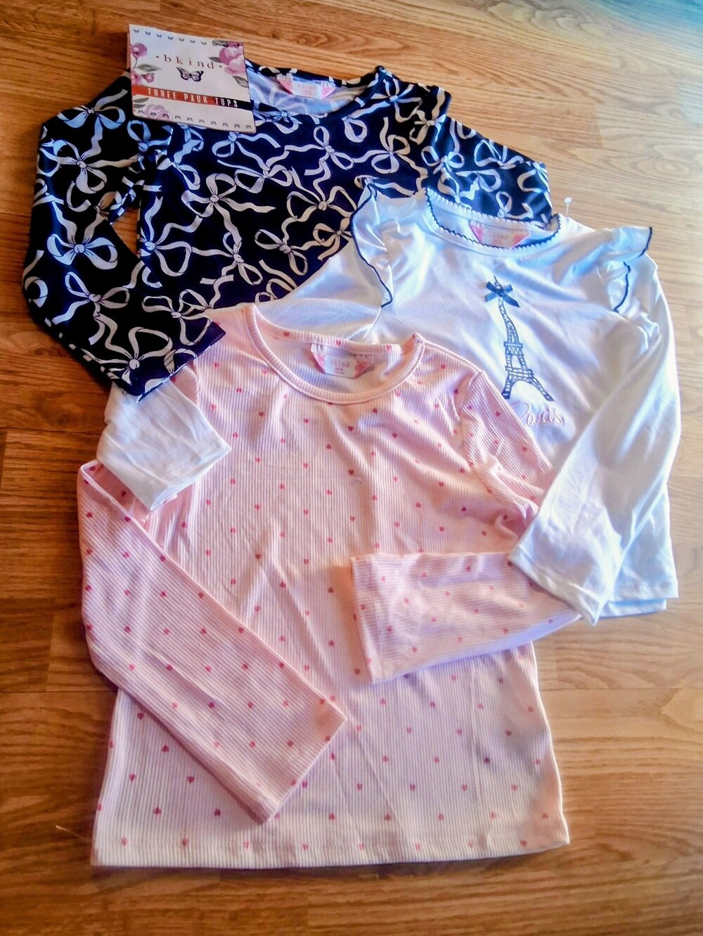 NWT 3 Pack Of Girls Lo G Sleeve Shirts, By B Kind, Sz 6X